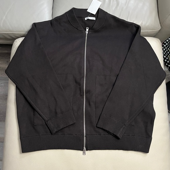 Zara Men's Zip Up Baseball Sweatshirt Jacket - Size L - Picture 4 of 8